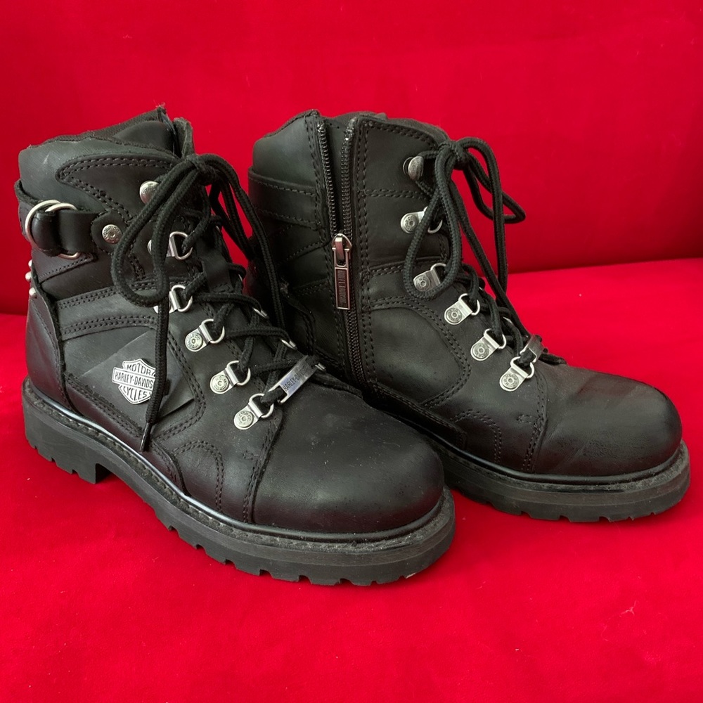 Black Leather Harley Davidson Boots